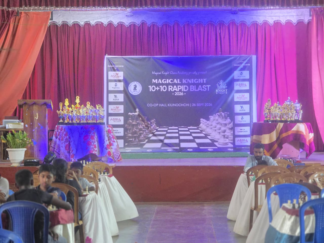 The Rapid Blast stage and tournament hall at the start of the event